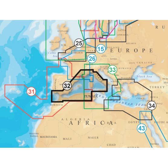 Cartographie Navionics Platinum+ Xl3 Mediterranean West 
