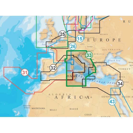 Cartographie Navionics Platinum+ Xl3 Mediterranean Central 