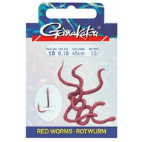 gamakatsu-anzuelo-montado-booklet-red-worm-0.160-mm-45-cm