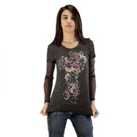 In vein Cross And Flower long sleeve T-shirt