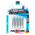 Ansmann 1x4 1000 Micro AAA 950mAh Uppladdningsbar 1000 Micro AAA 950mAh Batterier
